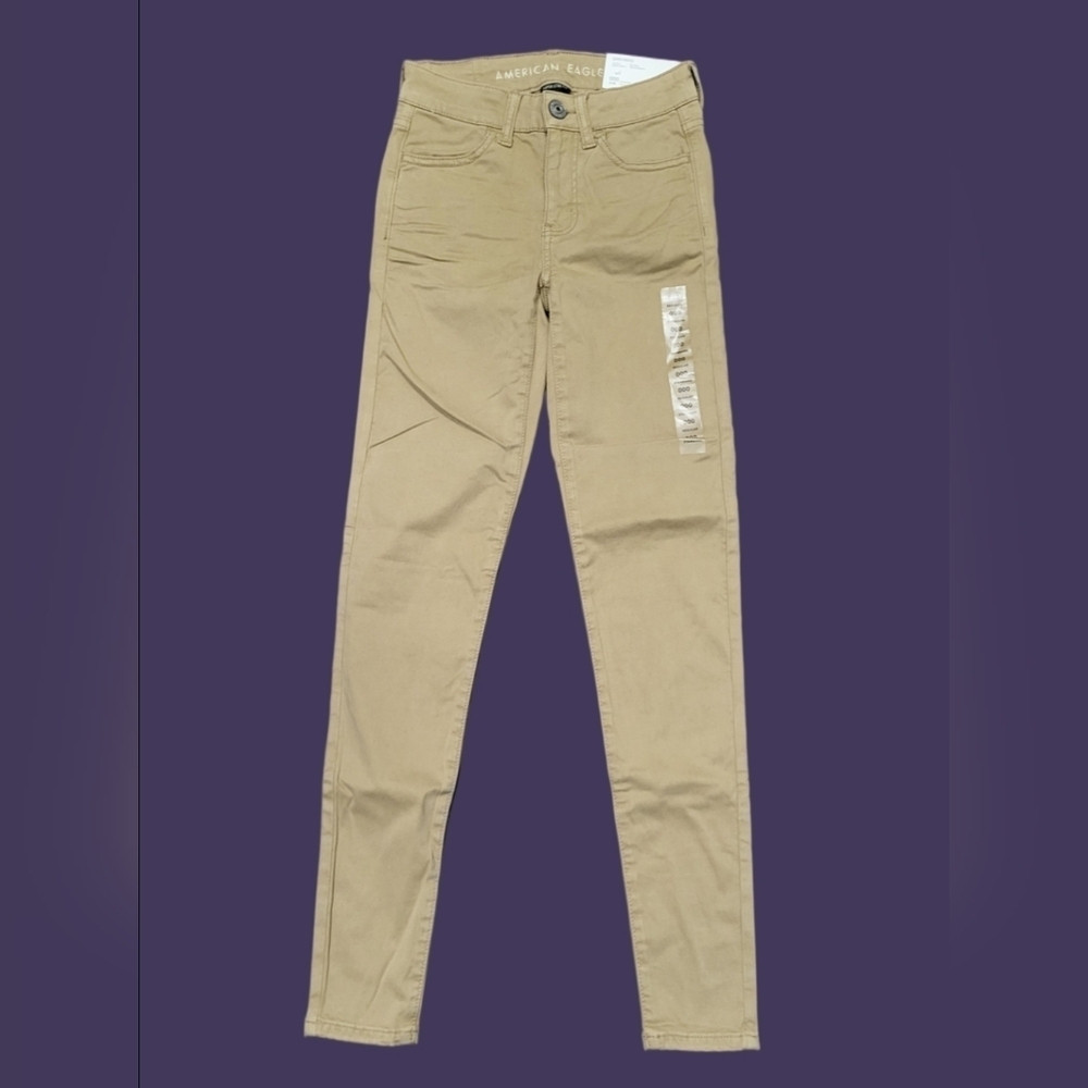 American Eagle Women's Jeggings Size 23 Inseam 29" Super Stretch Tan Low Rise